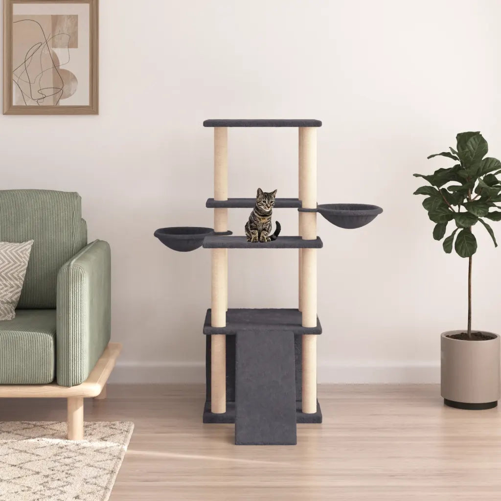 Albero per gatti con tiragraffi in sisal 95x47,5x133 cm