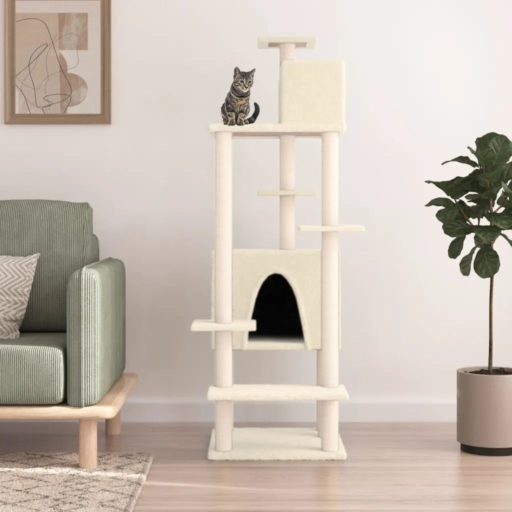 Albero per gatti con tiragraffi in sisal 66,5x60x154 cm