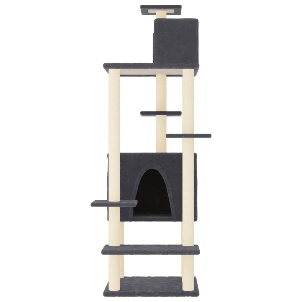 Albero per gatti con tiragraffi in sisal 66,5x60x154 cm