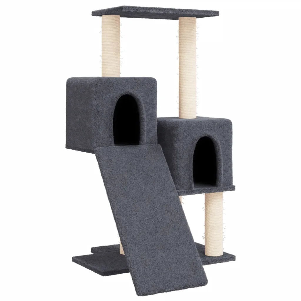 Albero per gatti con tiragraffi in sisal 61x55x82 cm grigio
