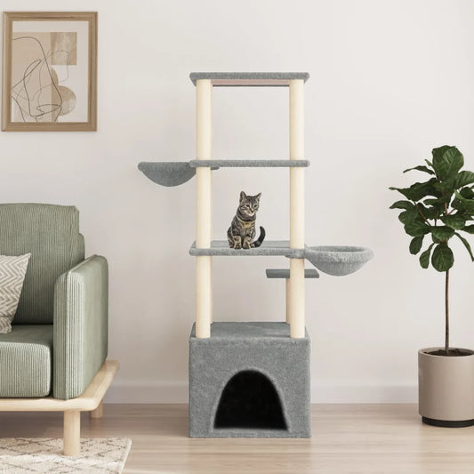 Albero per gatti con tiragraffi in sisal 97x74,5x147 cm