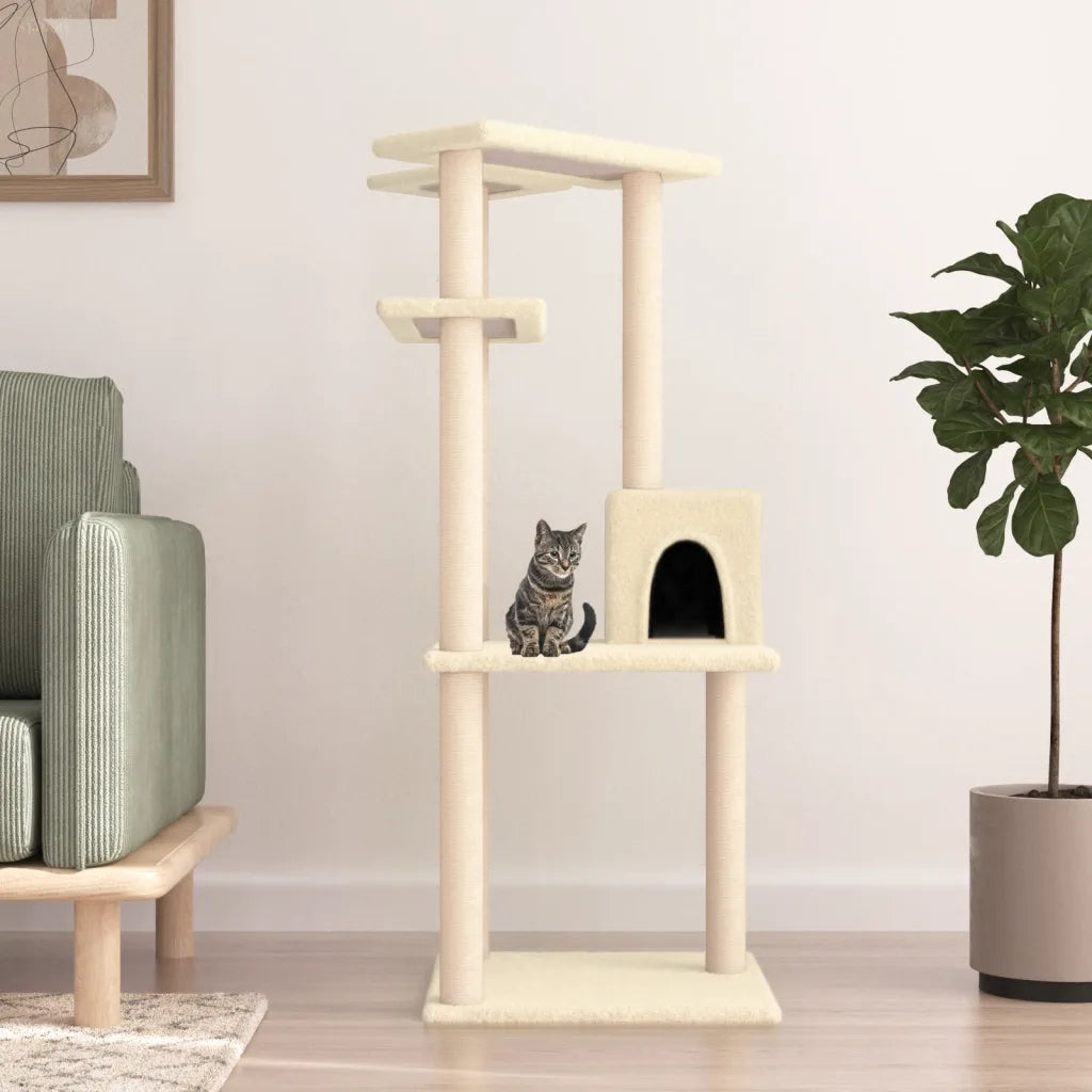 Albero per gatti con tiragraffi in sisal 55x47,5x123 cm