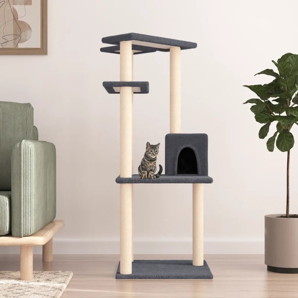 Albero per gatti con tiragraffi in sisal 55x47,5x123 cm
