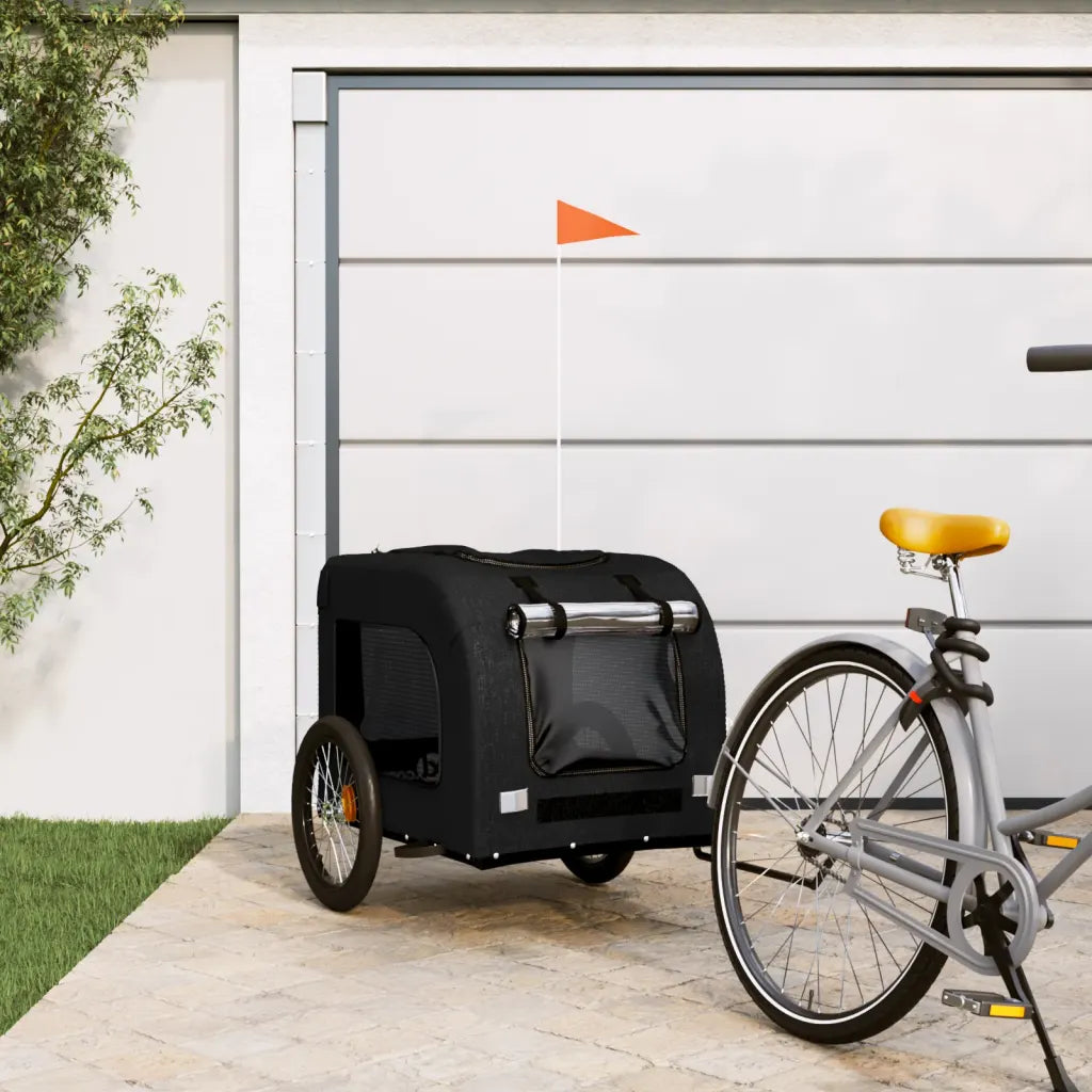 Rimorchio per bici per animali 69x133,5x73,5 cm Oxford grigio