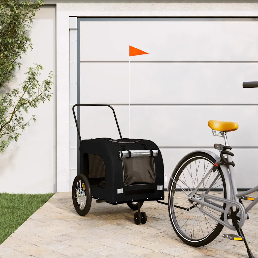 Rimorchio per bici per animali 63x121x65 cm in oxford e ferro
