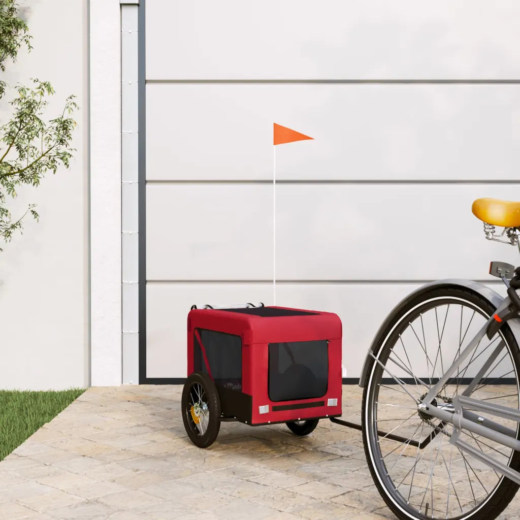 Rimorchio per bici per animali 54,5x120x53 cm con telaio in ferro