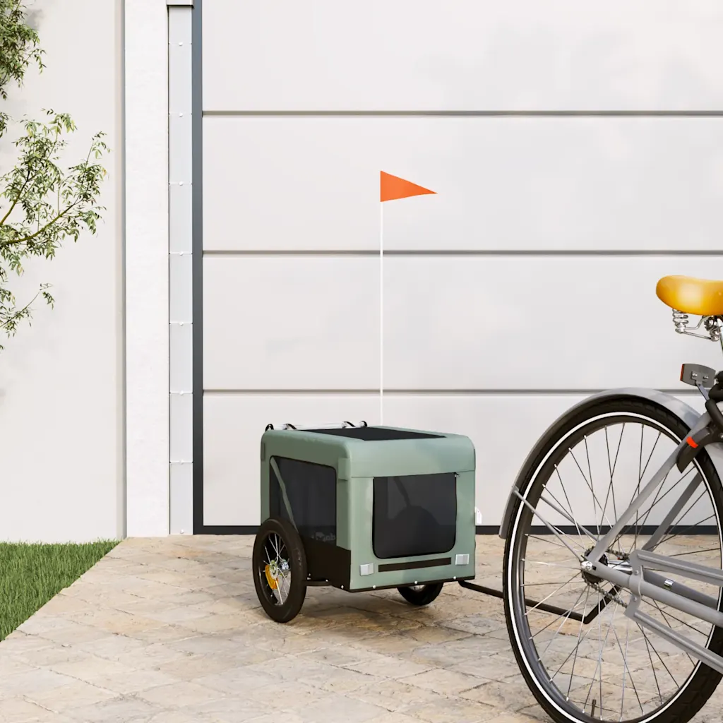 Rimorchio per bici per animali 54,5x120x53 cm con telaio in ferro