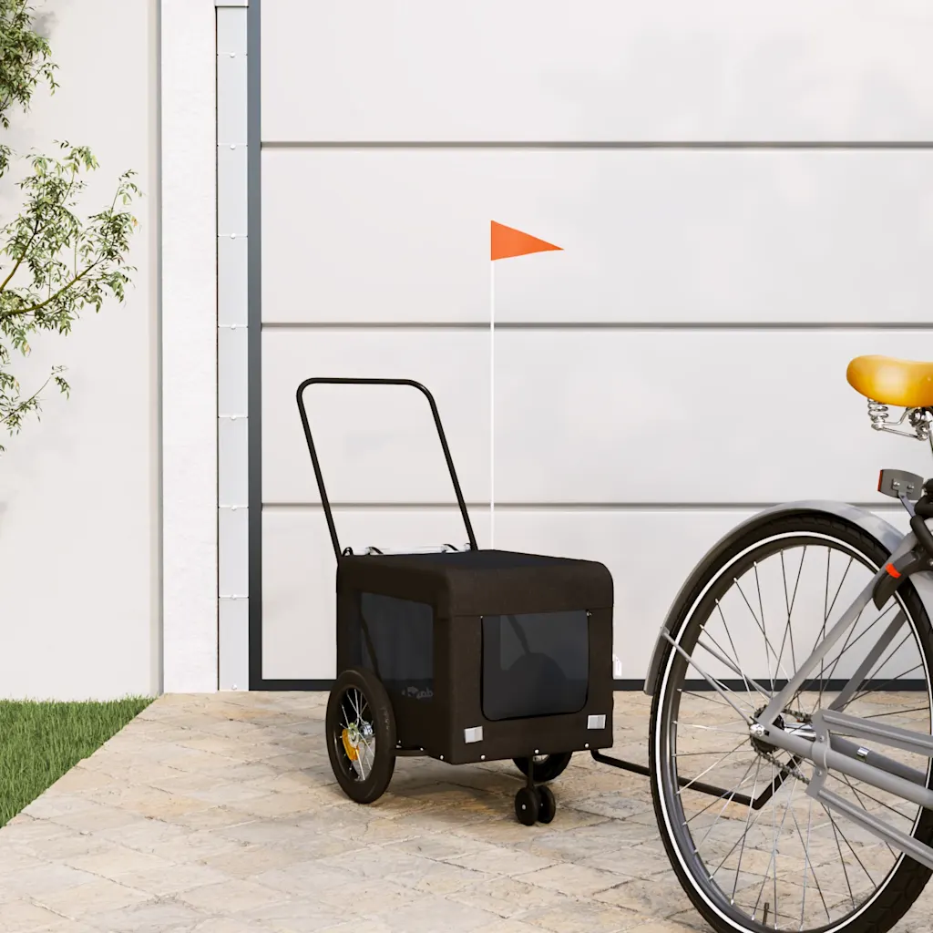 Rimorchio da bici per animali 120x54,5x53 cm in Oxford e ferro