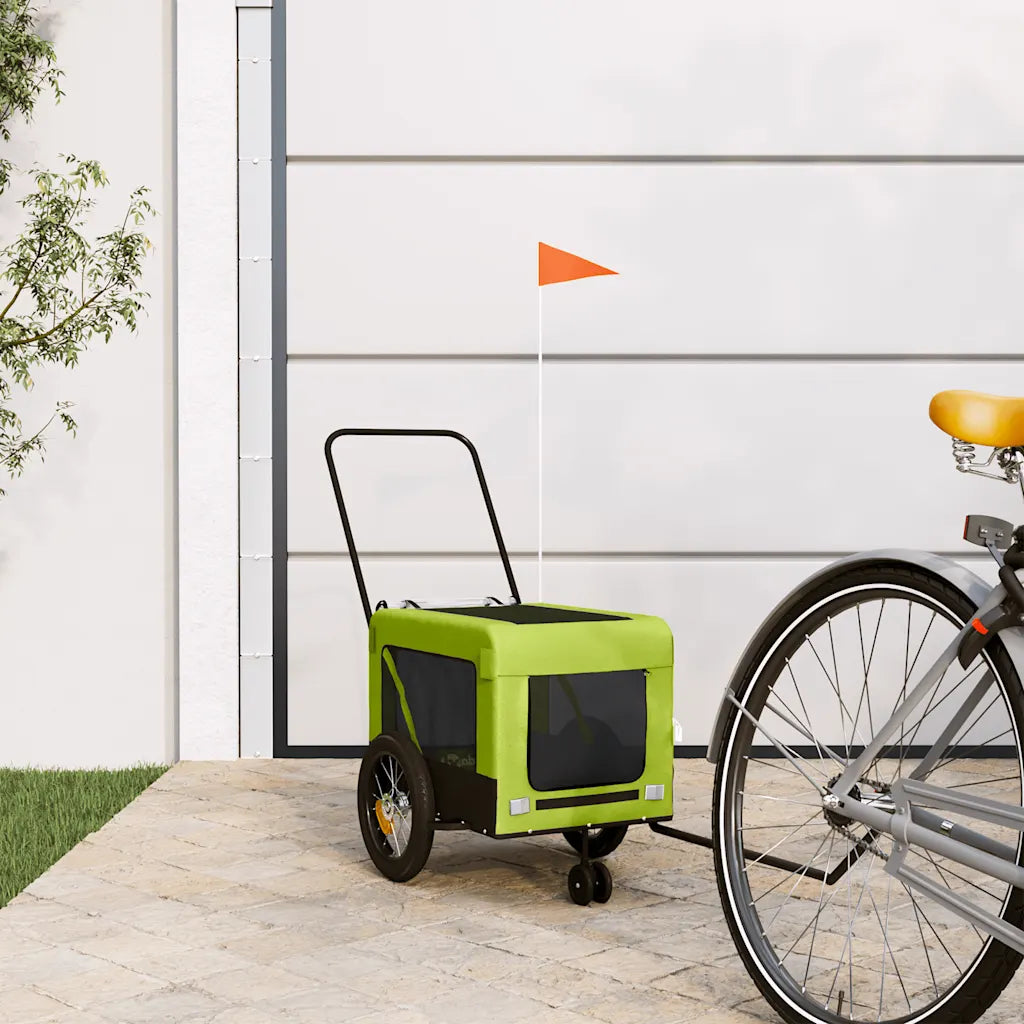 Rimorchio da bici per animali 120x54,5x53 cm in Oxford e ferro