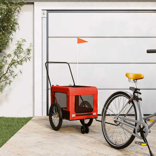 Rimorchio da bici per animali 63x123x66 cm in Oxford e ferro