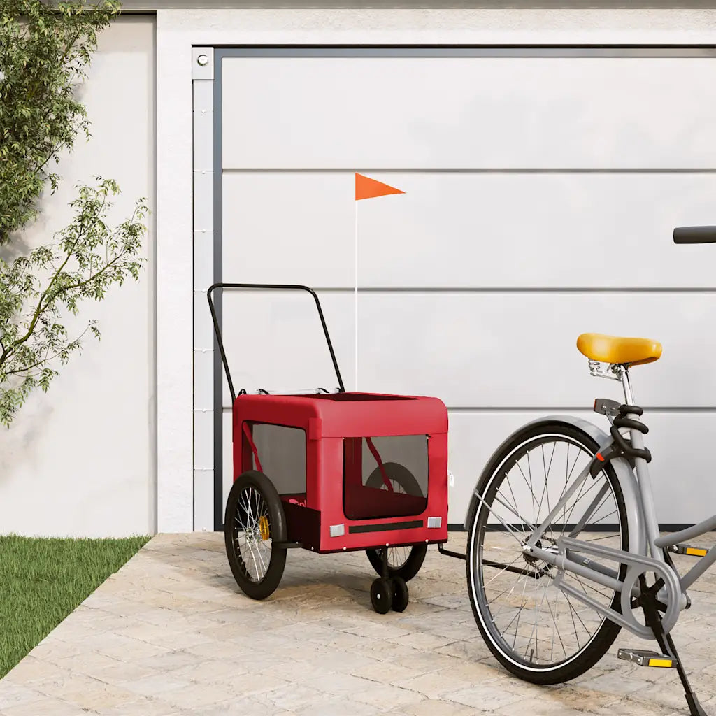 Rimorchio da bici per animali 63x123x66 cm in Oxford e ferro