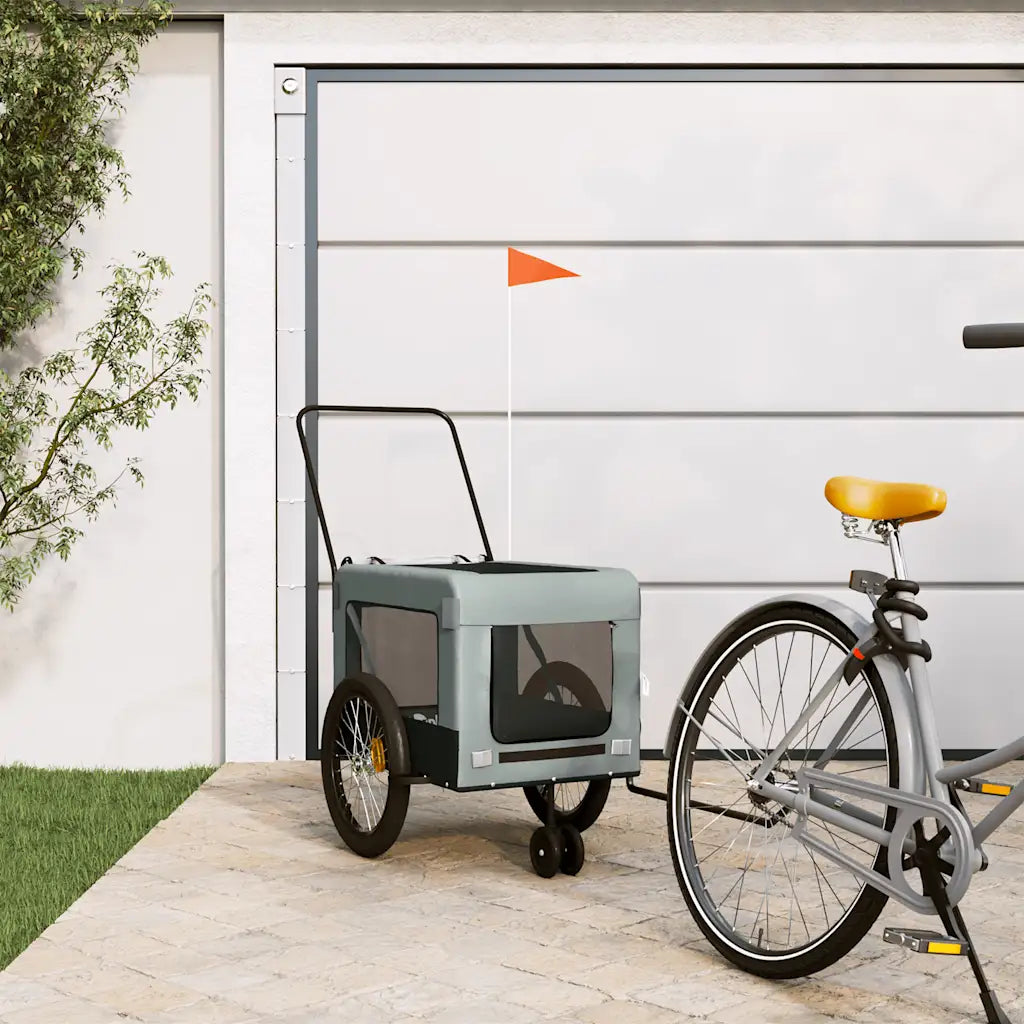 Rimorchio da bici per animali 63x123x66 cm in Oxford e ferro