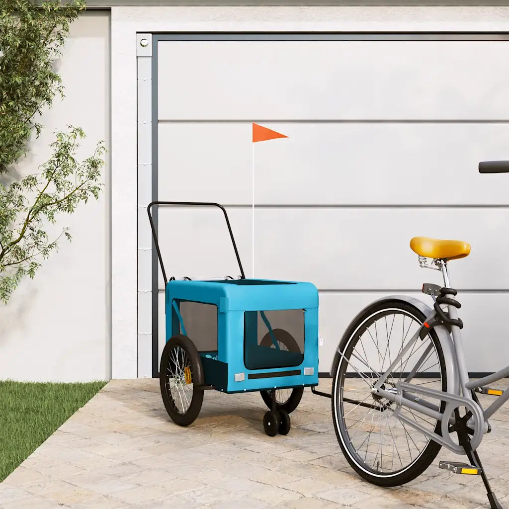 Rimorchio da bici per animali 63x123x66 cm in Oxford e ferro