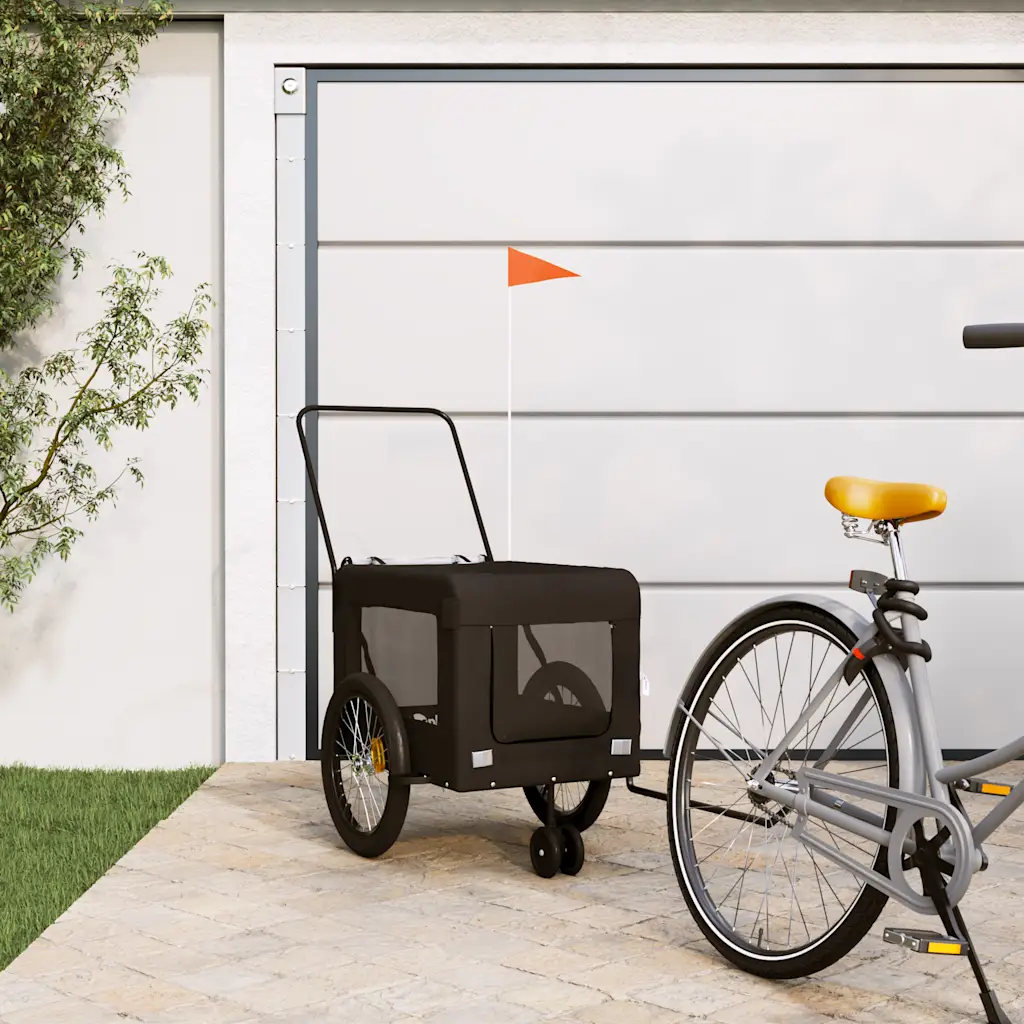 Rimorchio da bici per animali 63x123x66 cm in Oxford e ferro