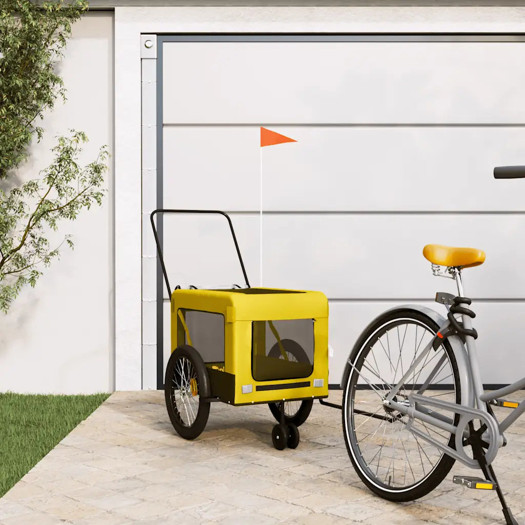Rimorchio per bici per animali 135x68,5x73,5 cm in oxford e ferro