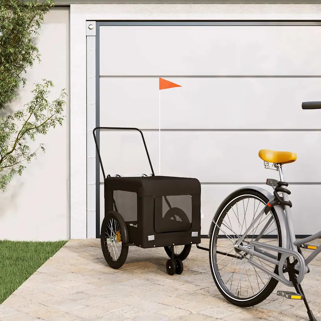 Rimorchio per bici per animali 135x68,5x73,5 cm in oxford e ferro