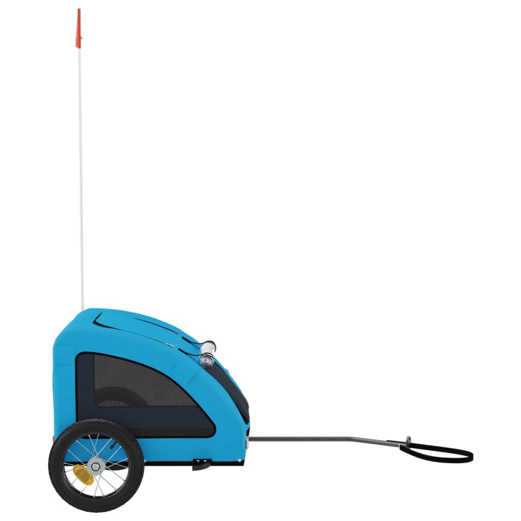 Rimorchio da Bici per Animali Blu Oxford e Ferro