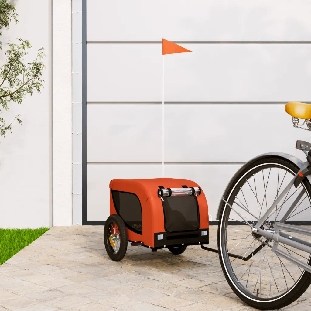 Rimorchio per bici per animali 124x53x53 cm con telaio in ferro