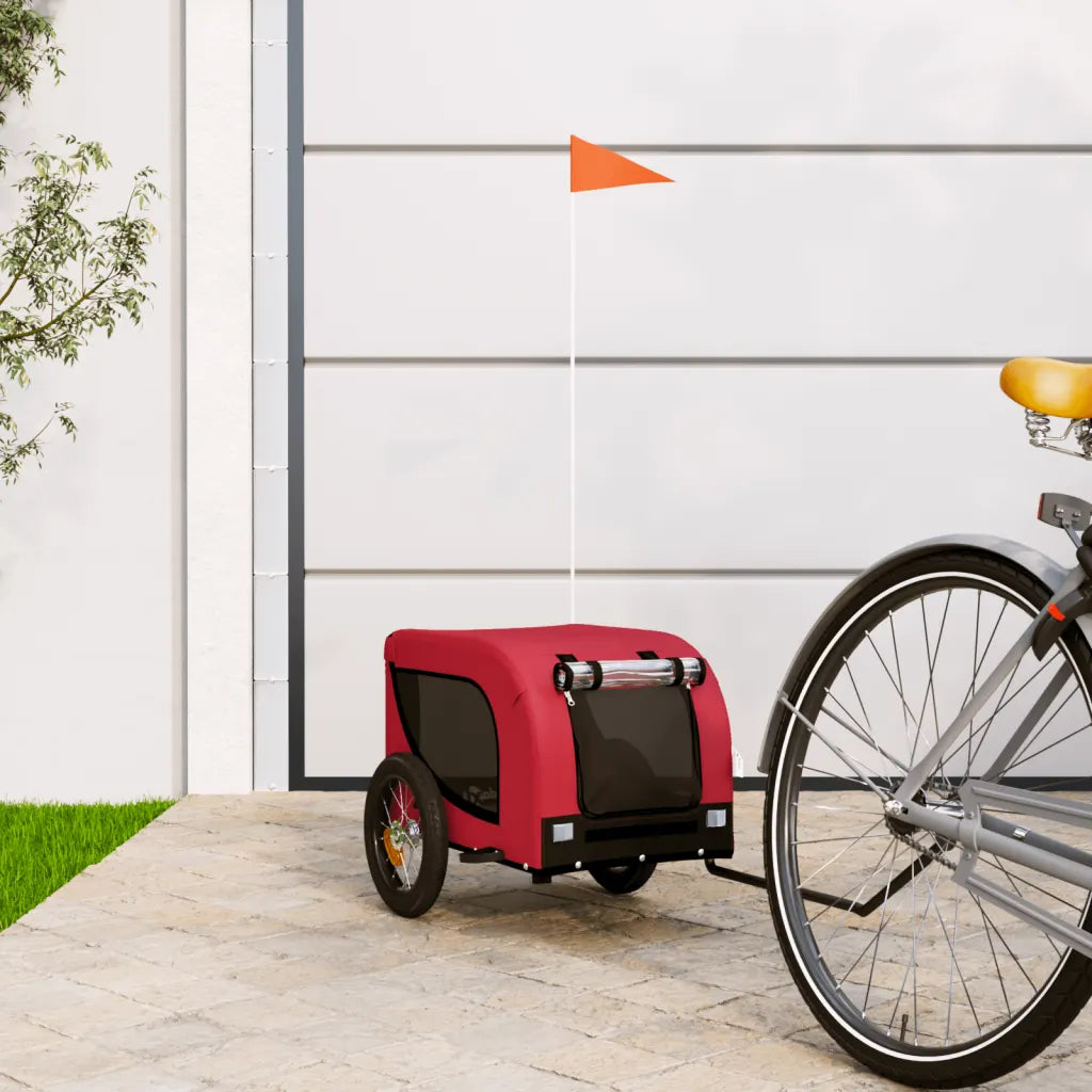 Rimorchio per bici per animali 124x53x53 cm con telaio in ferro