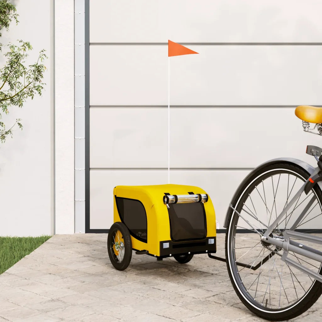 Rimorchio per bici per animali 124x53x53 cm con telaio in ferro