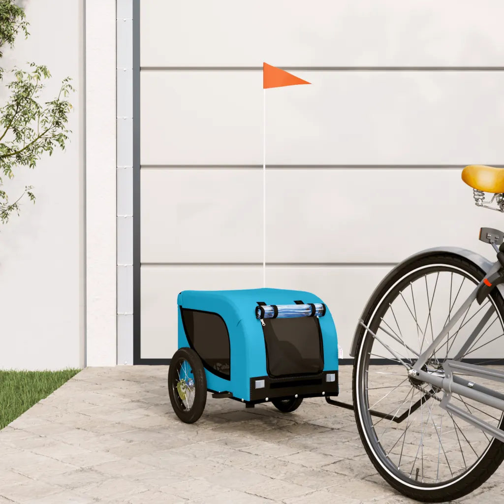 Rimorchio per bici per animali 124x53x53 cm con telaio in ferro