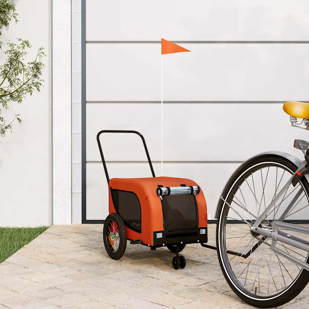 Rimorchio per bici animali 124x53x53 cm Oxford ferro
