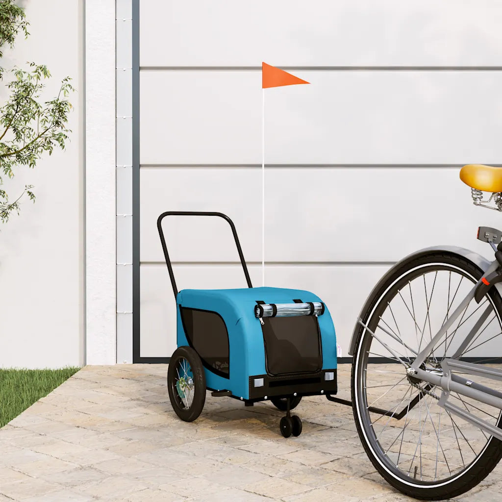 Rimorchio per bici animali 124x53x53 cm Oxford ferro