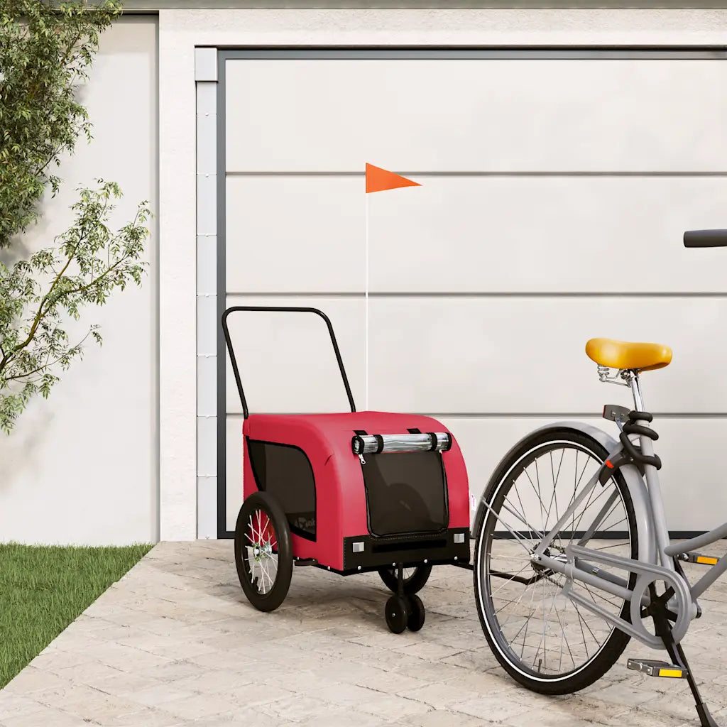 Rimorchio per bici per animali 125x63x66 cm tessuto Oxford e ferro