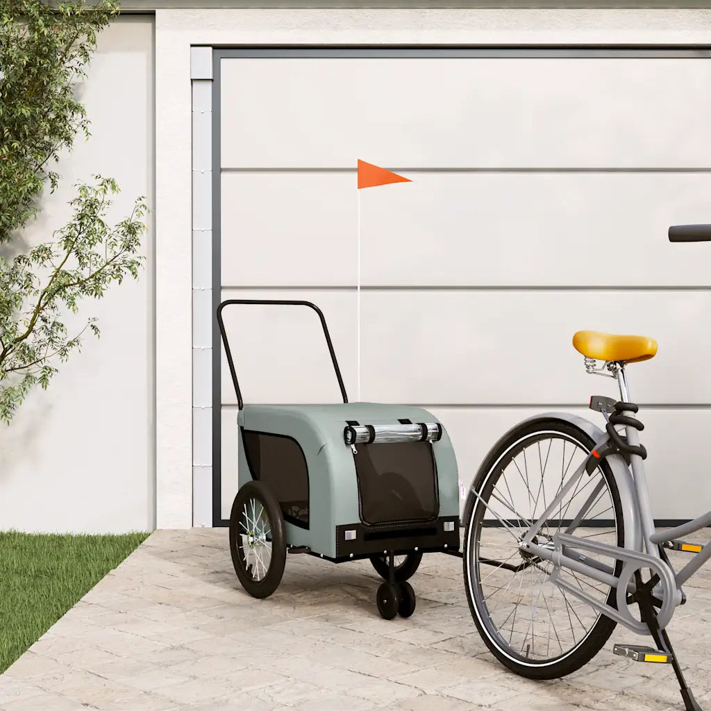 Rimorchio per bici per animali 125x63x66 cm tessuto Oxford e ferro
