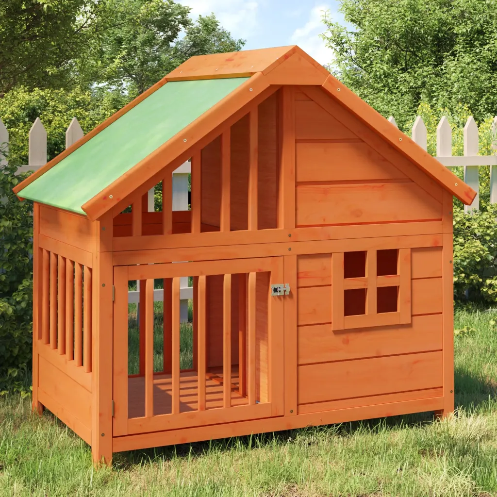 Cuccia per cani 96x60,5x87 cm in legno massello di pino