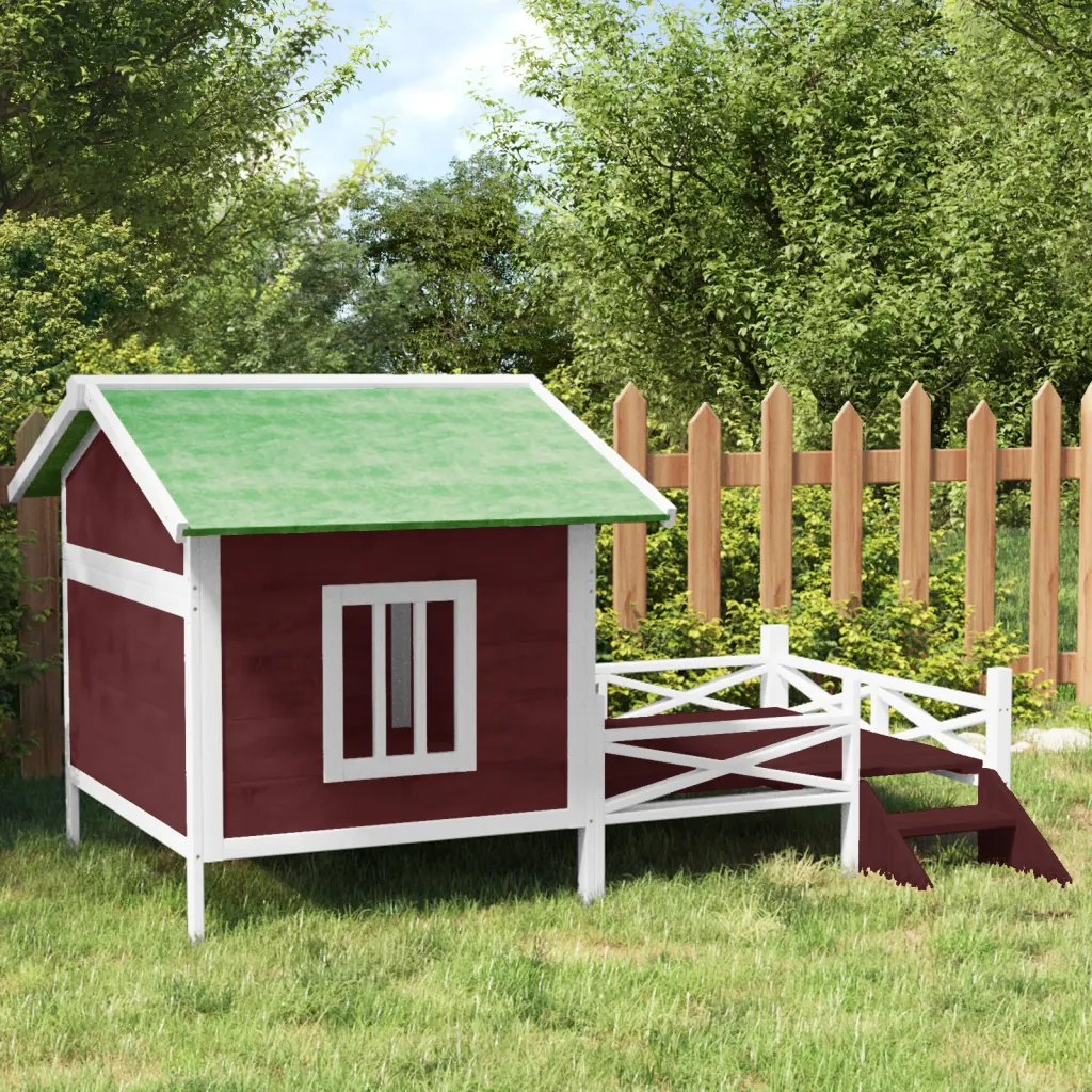 Cuccia per cani 159x120x88,5 cm in legno massello di pino