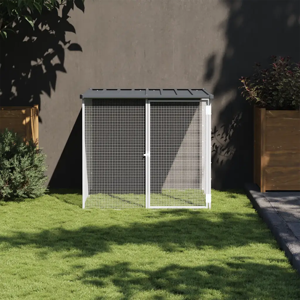 Gabbia per polli con tetto 103x98x90 cm acciaio zincato