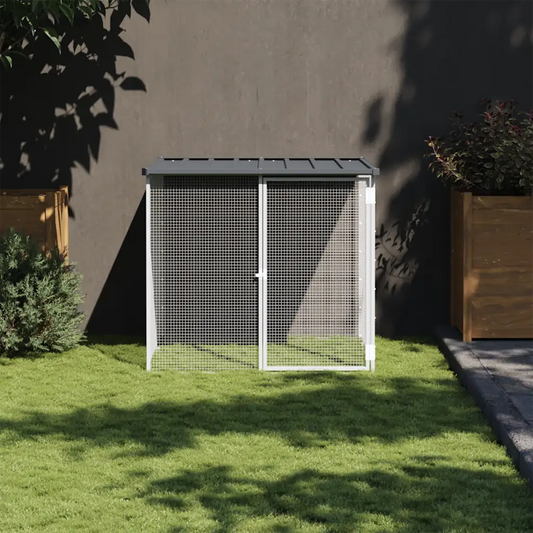 Gabbia per polli con tetto 103x98x90 cm acciaio zincato