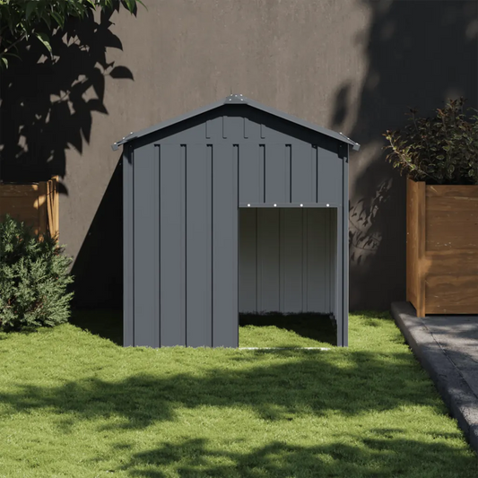 Casetta per cani con tetto 117x103x123 cm acciaio zincato