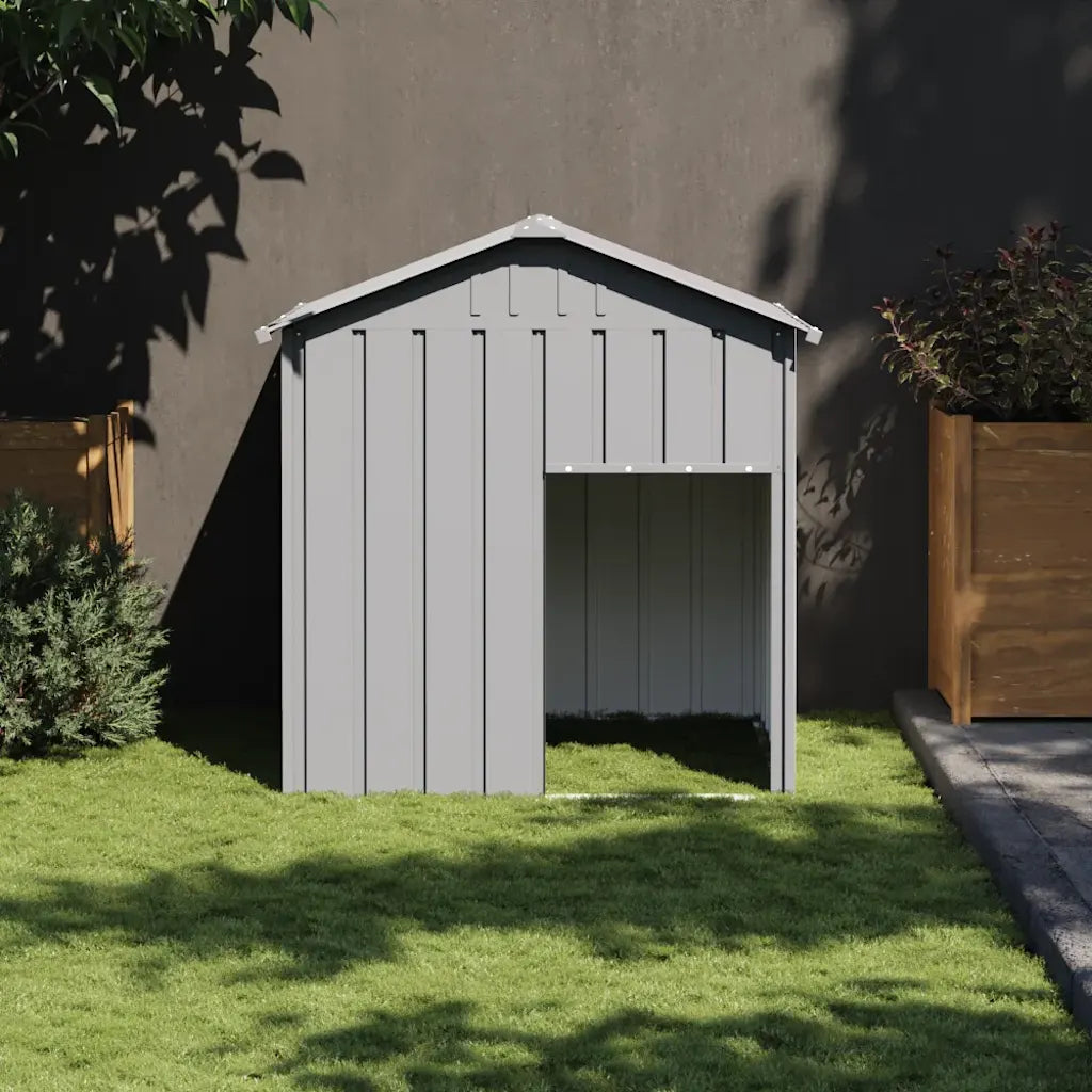 Casetta per cani con tetto 117x103x123 cm acciaio zincato