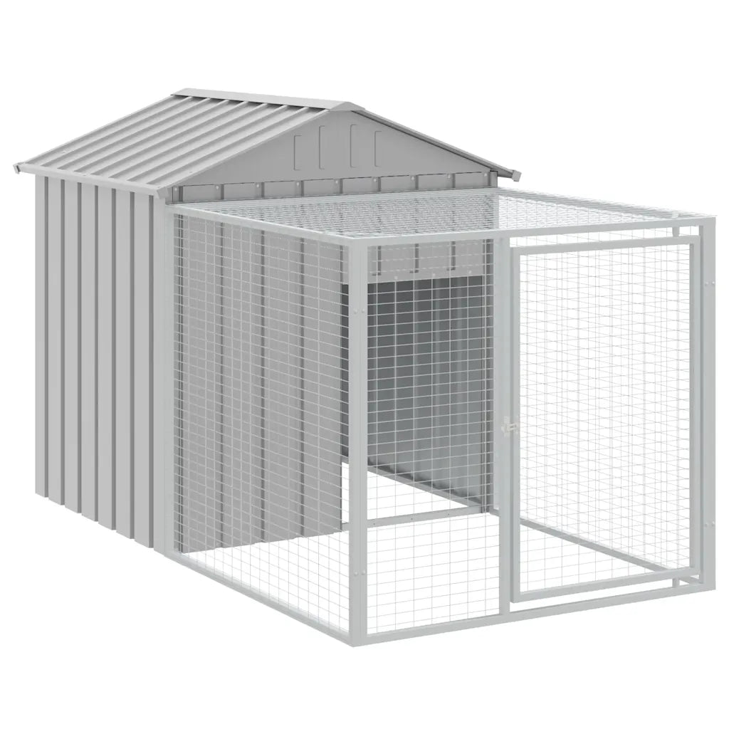Gabbia per polli con recinto 117x201x123 cm in acciaio zincato