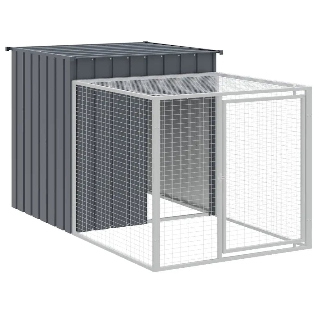 Gabbia per polli con recinto 110x201x110 cm in acciaio zincato