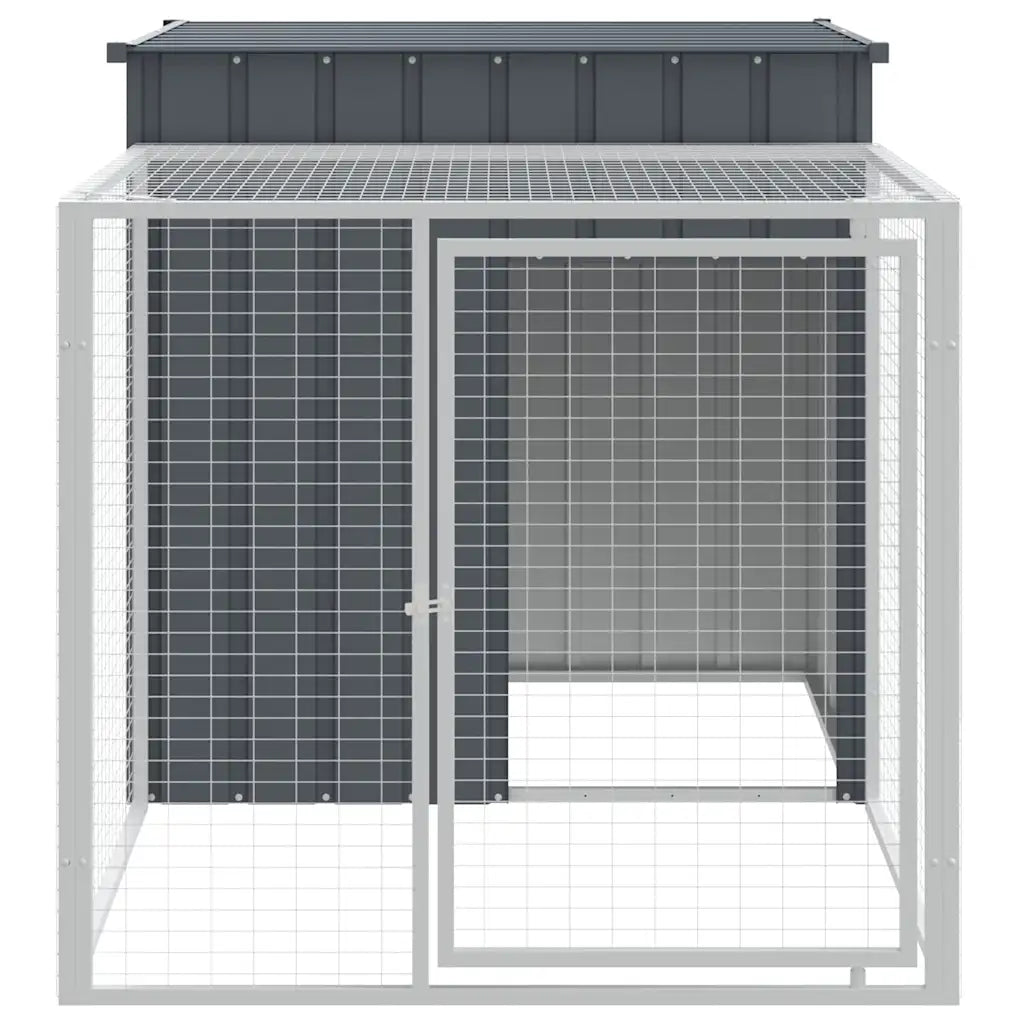 Gabbia per polli con recinto 110x201x110 cm in acciaio zincato