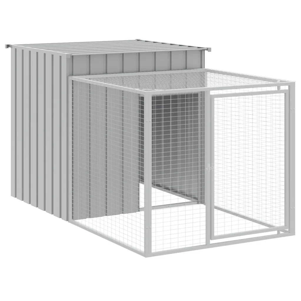 Gabbia per polli con recinto 110x201x110 cm in acciaio zincato