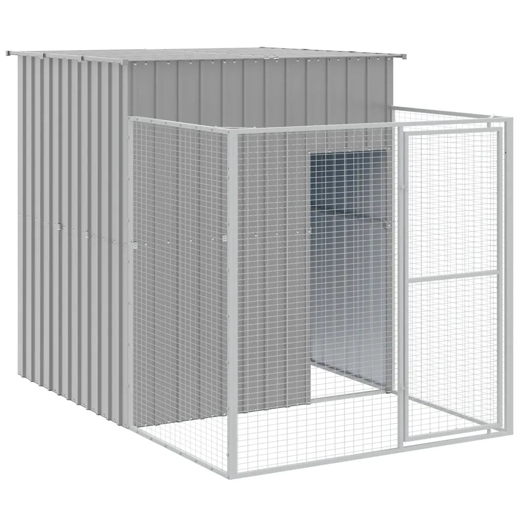 Casetta per cani con corsa 165x251x181 cm acciaio zincato