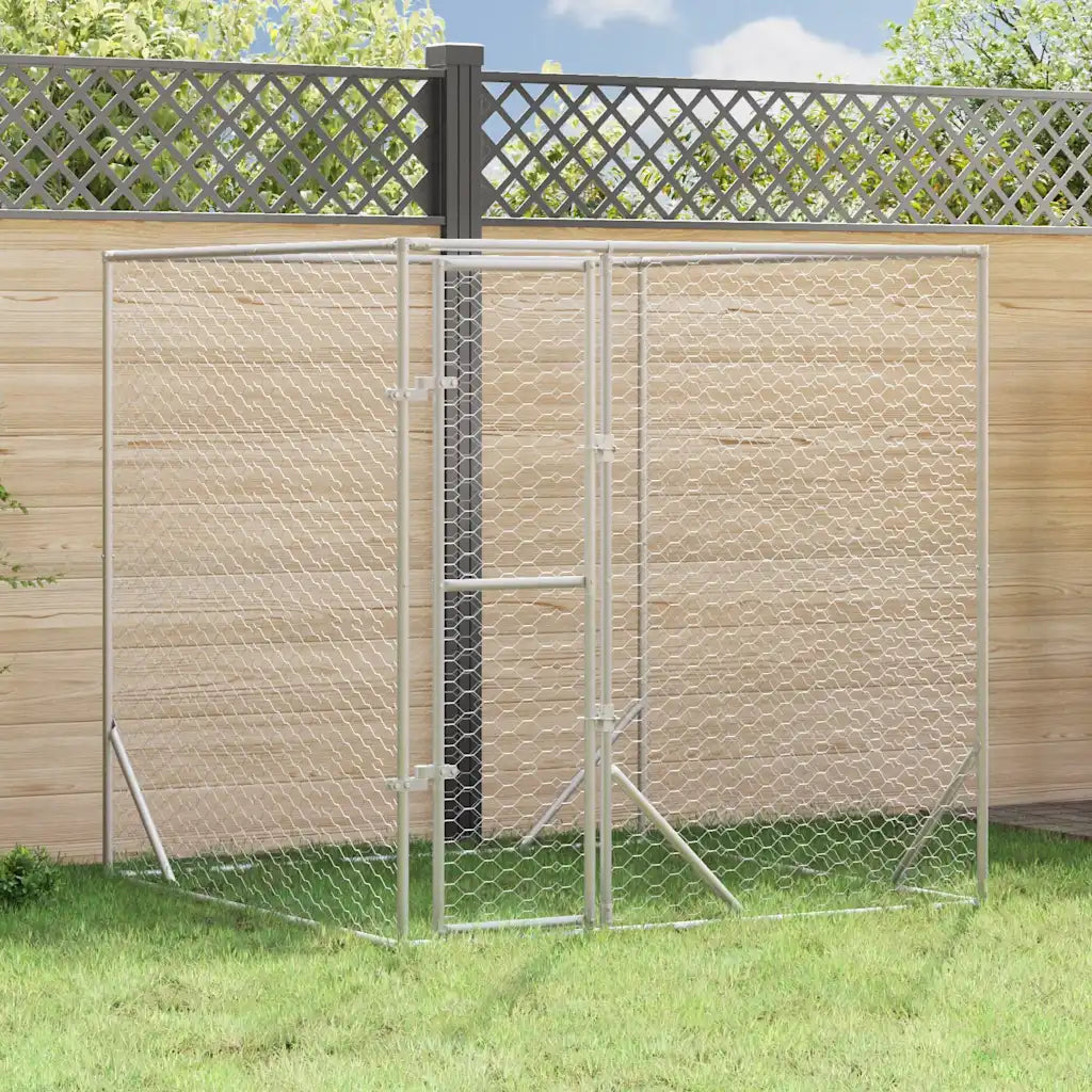 Recinto per cani da esterno 2x2x2 m acciaio zincato