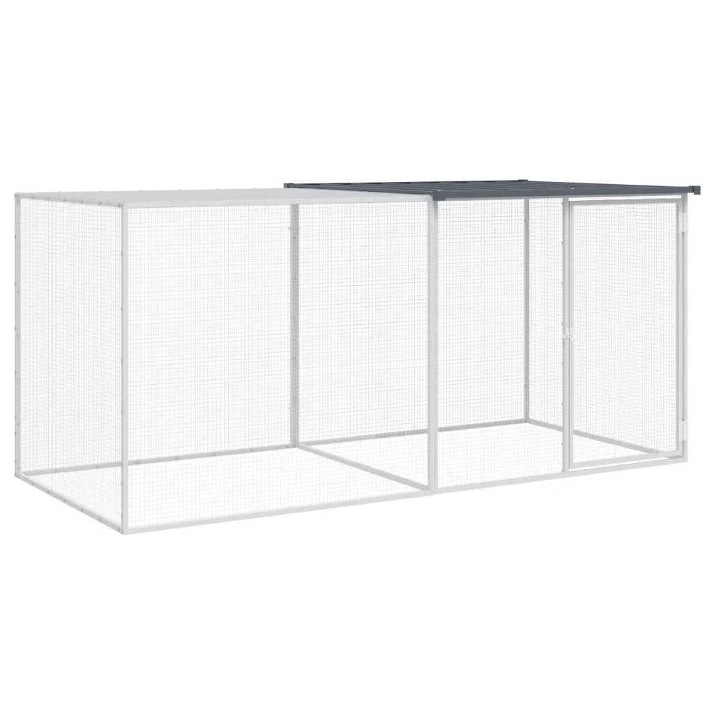 Gabbia per polli con tetto 203x98x90 cm, acciaio zincato ampliabile