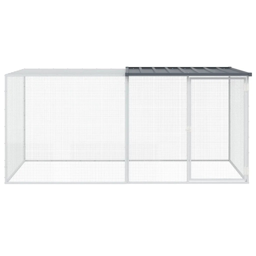 Gabbia per polli con tetto 203x98x90 cm, acciaio zincato ampliabile