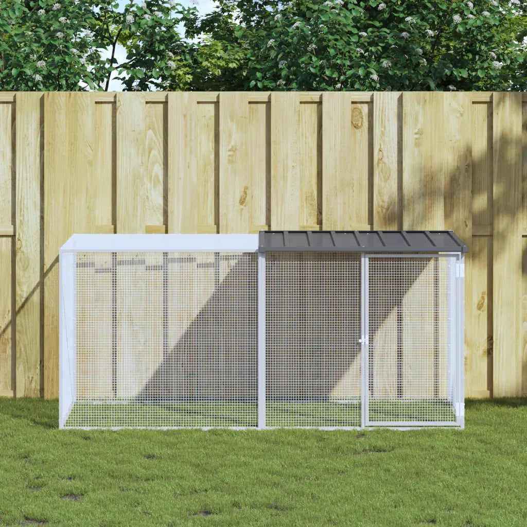 Gabbia per polli con tetto 203x98x90 cm, acciaio zincato ampliabile