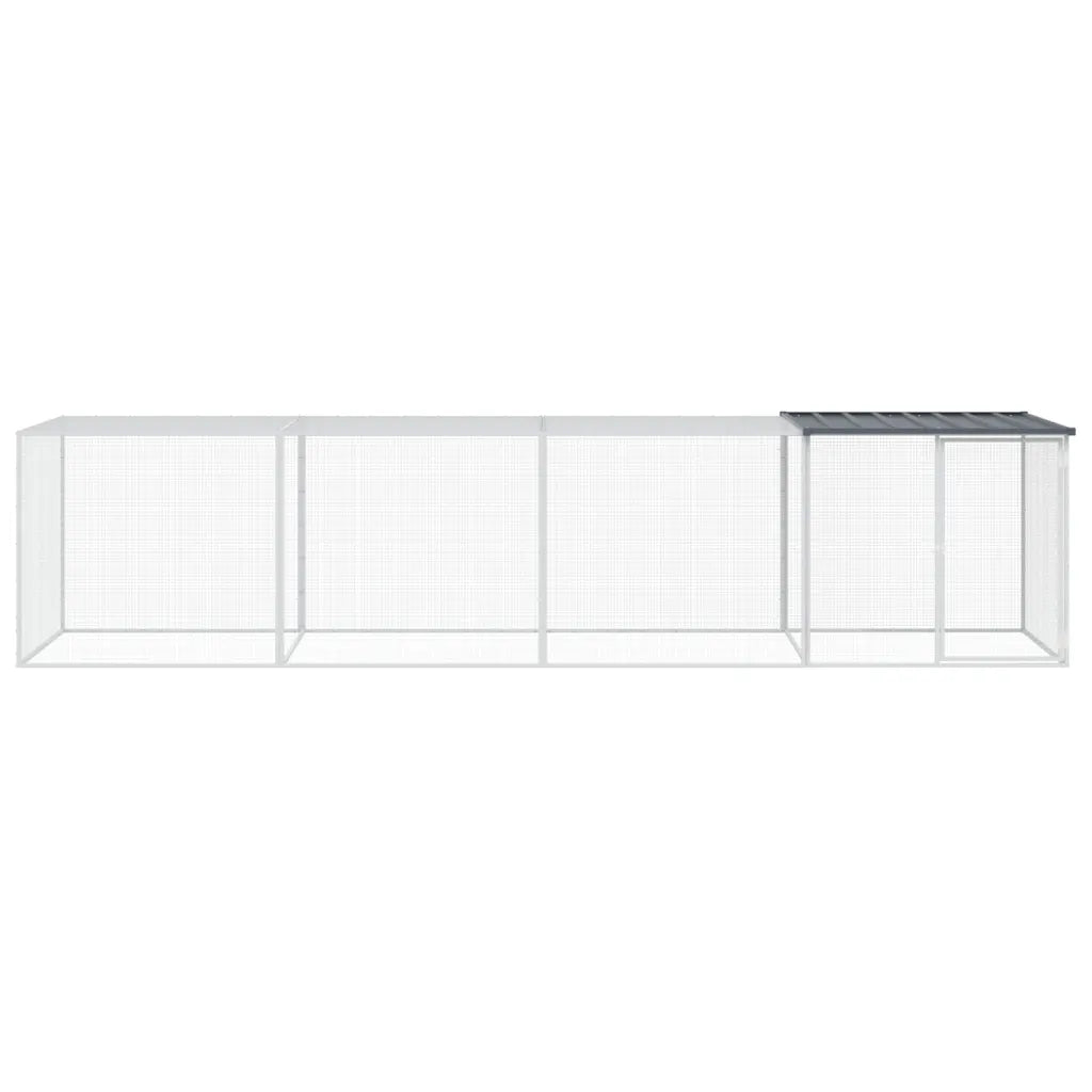 Gabbia per polli con tetto 403x98x90 cm, 1+3 estensioni