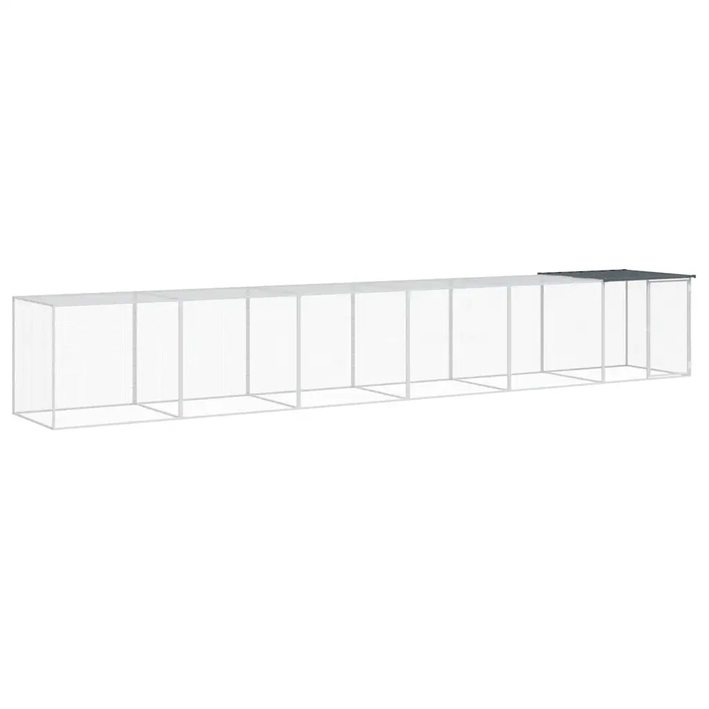 Gabbia per polli con tetto 603x98x90 cm, 6 pannelli