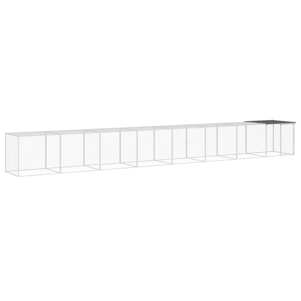 Gabbia per polli con tetto 803x98x90 cm, 7 estensioni 100x90x90