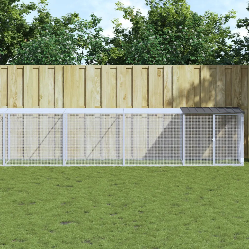 Gabbia per polli con tetto 803x98x90 cm, 7 estensioni 100x90x90