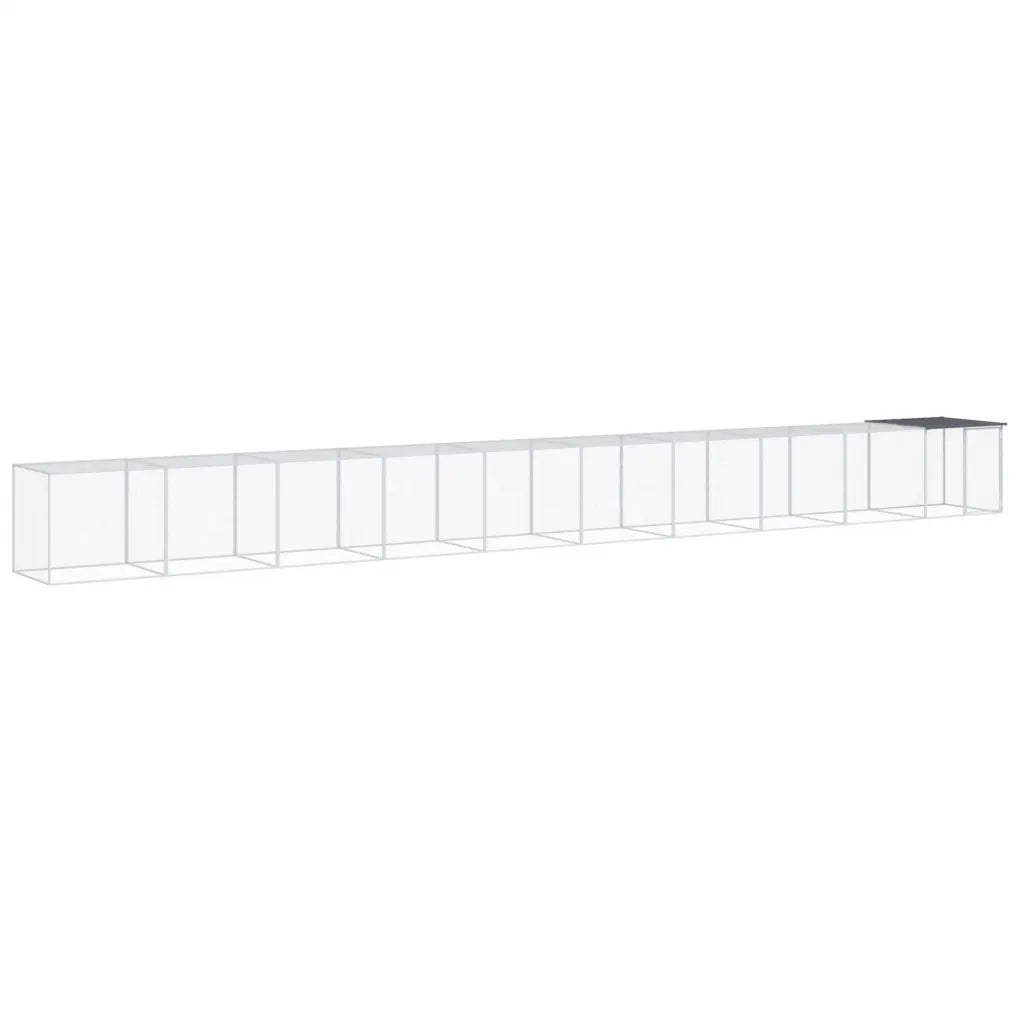Gabbia per polli con tetto 1003x98x90 cm acciaio zincato
