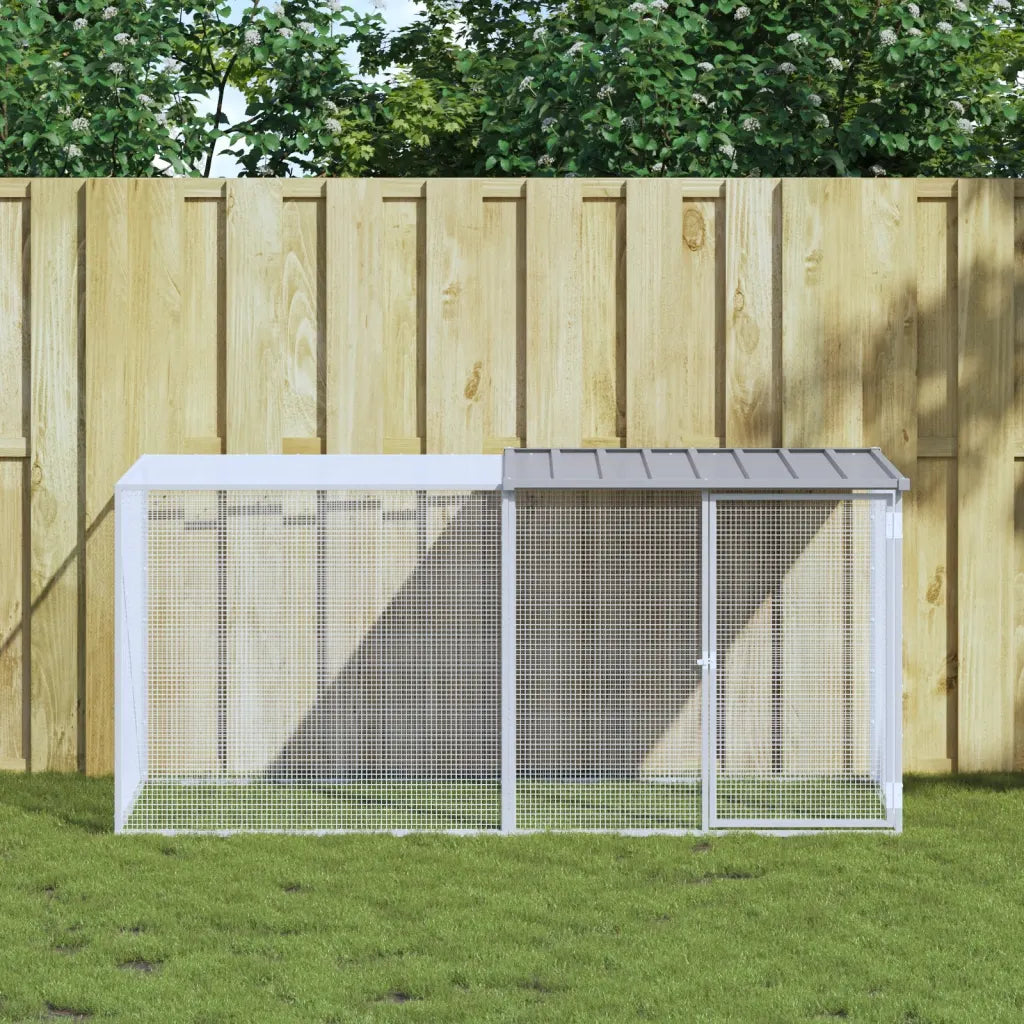 Gabbia per polli con tetto 203x98x90 cm, acciaio zincato